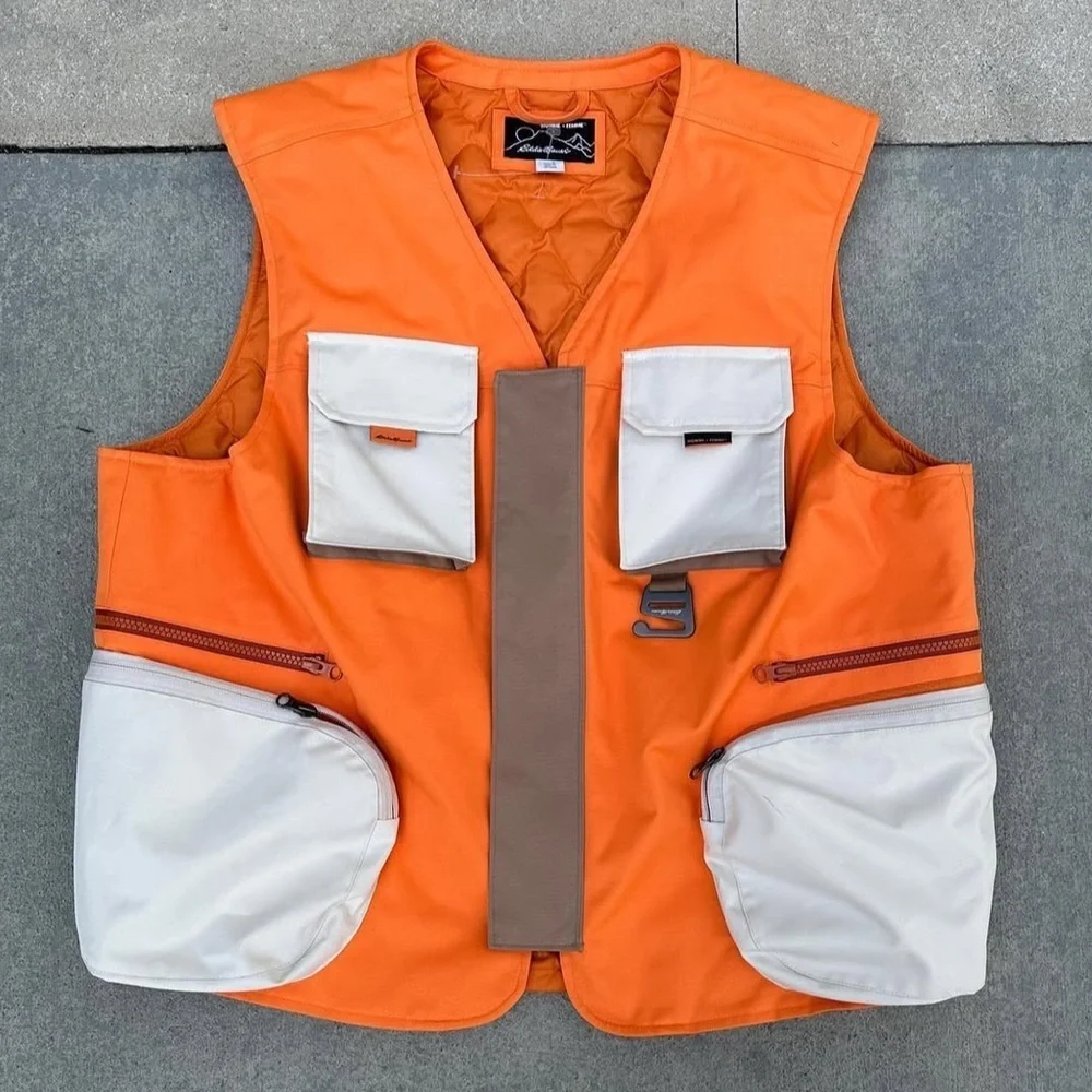 RARE Eddie Bauer x Homme + Femme Limited Edition Down Vest utility fishing cargo
